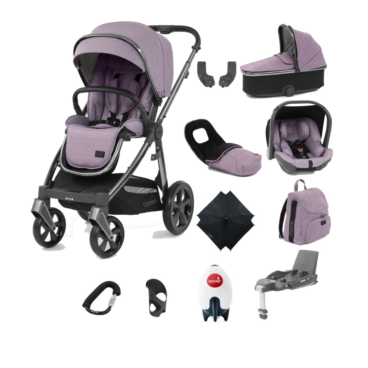 BabyStyle Oyster 3 City Grey Finish Chassis 11 Piece Ultimate Tr ...